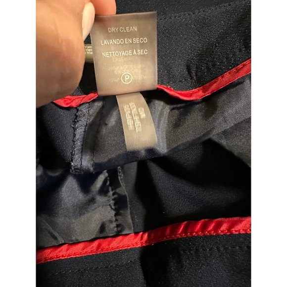 Tommy Hilfiger Baggy Navy Slacks with Red White & Blue Tie Belt Size 4 - Picture 15 of 16